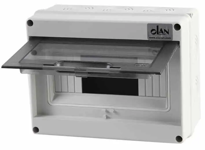 Boîte de distribution OLAN ABS 8 modules, IP65, grise, 200x160x90mm