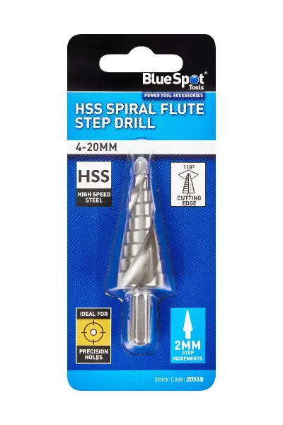 Blue Spot Tools - Broca Espiral Progressiva em HSS (4-20mm)