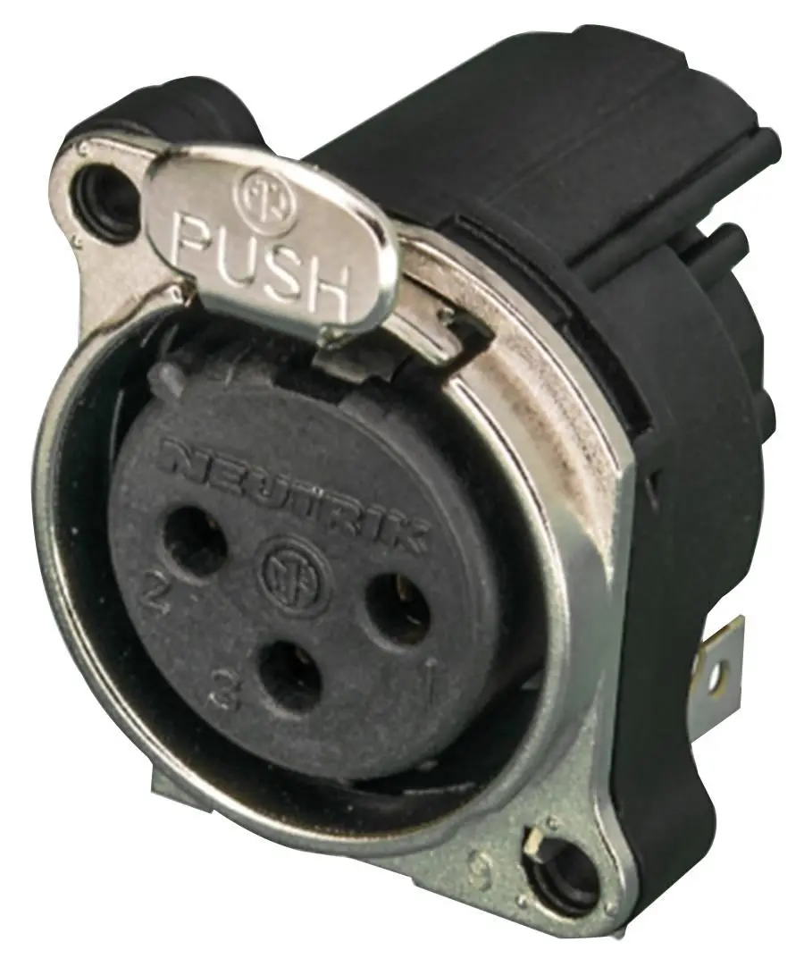 Prise XLR 3 pôles NEUTRIK pour montage PCB, contacts dorés