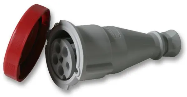 PRO POWER 32A 415V CEE Socket, IP67, Red, Cable Mount