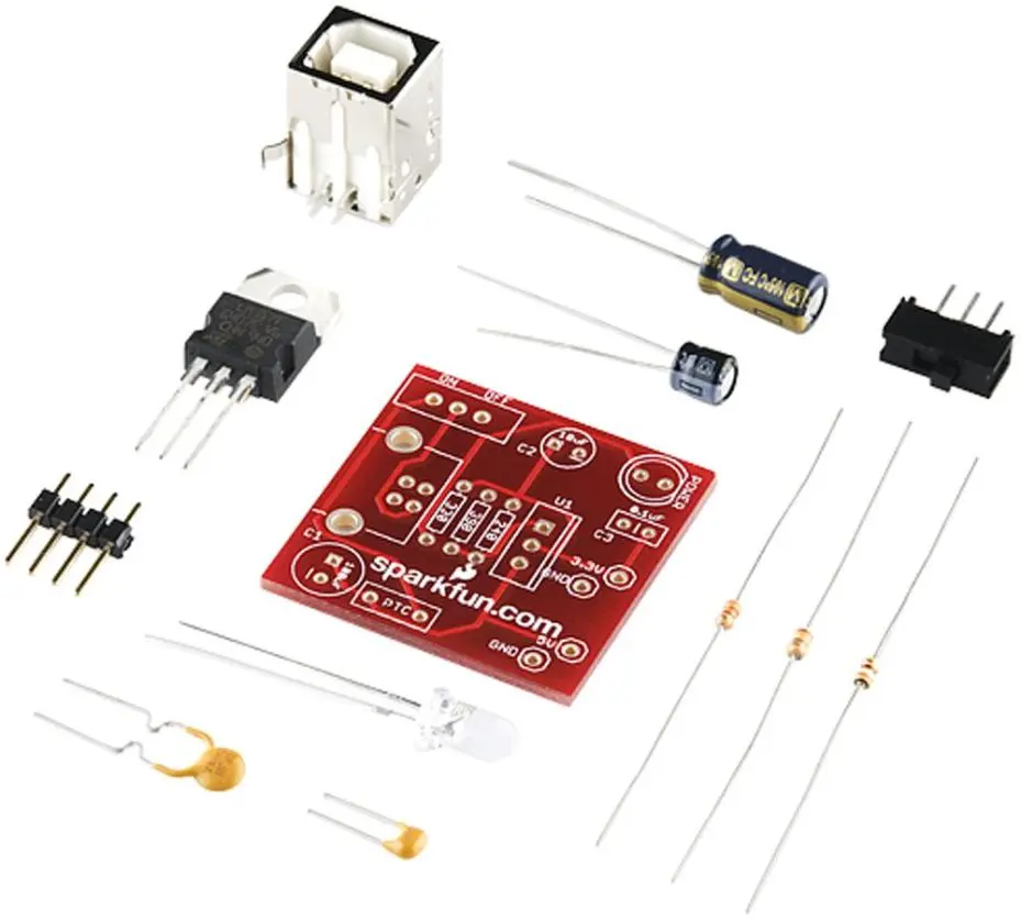 SparkFun Breadboard Voedingsadapter Kit, USB naar 3.3V