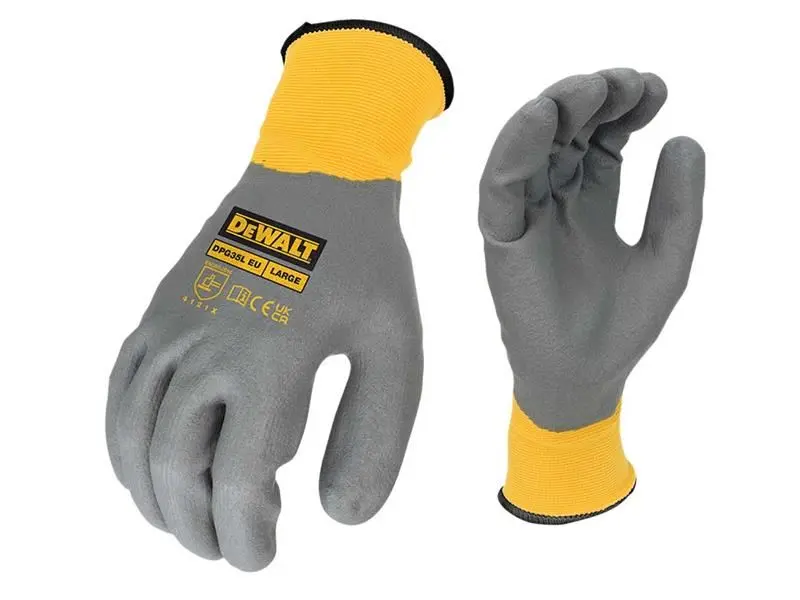 DeWALT Water-Resistant Grip Gloves, Size 9 (Large)