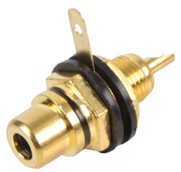 Pro Signal UK Phono Socket, Chassis Mount, Gold Plated, Black