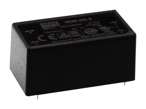 MEAN WELL 15V 330mA AC/DC Power Supply, 5W, PCB Mount