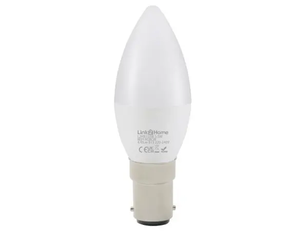 Link2Home Wi-Fi LED Stmívatelná SBC Candle Žárovka, RGB & Bílá, 5.5W