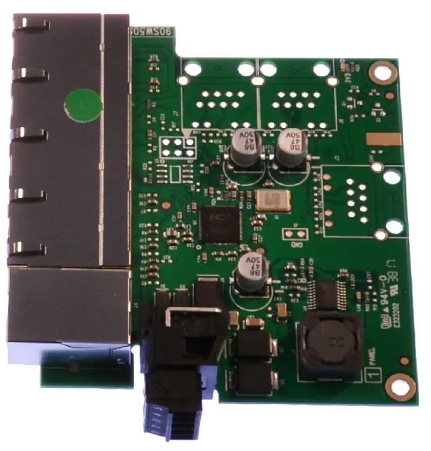 BRAINBOXES 5-poorts industriële Ethernet-switch, niet-beheerd, Fast Ethernet, -