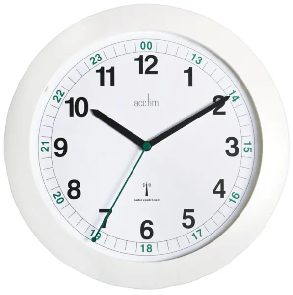 ACCTIM Milan 25.5cm Radio Controlled Wall Clock, White