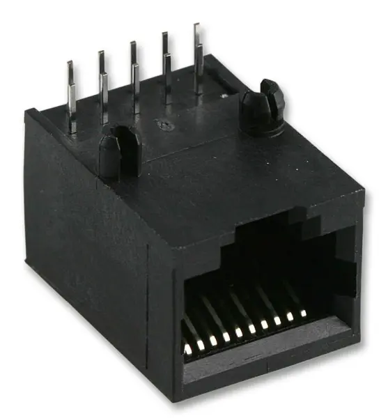 STEWART CONNECTOR Tomada RJ48 Angular de 10 Vias para PCB