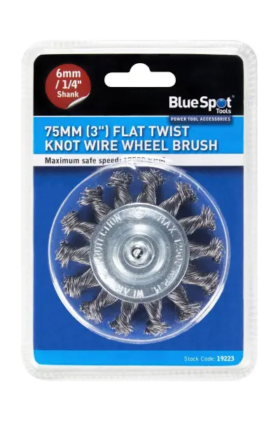 Blue Spot Tools Brosse à fil métallique torsadé plat de 75mm