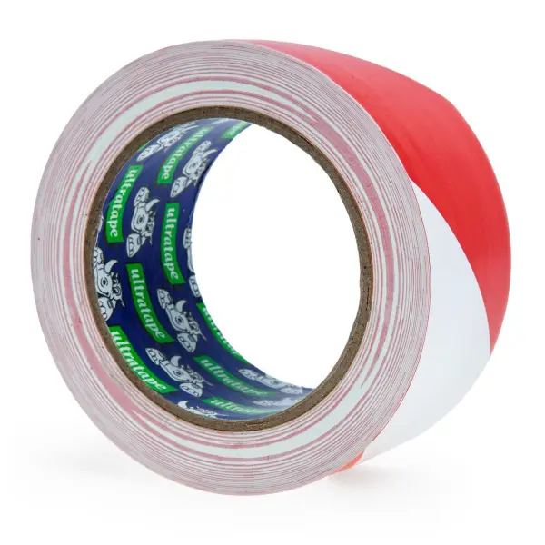 Ultratape Rhino Hazard Warning Tape, Red & White, 50mm x 33m