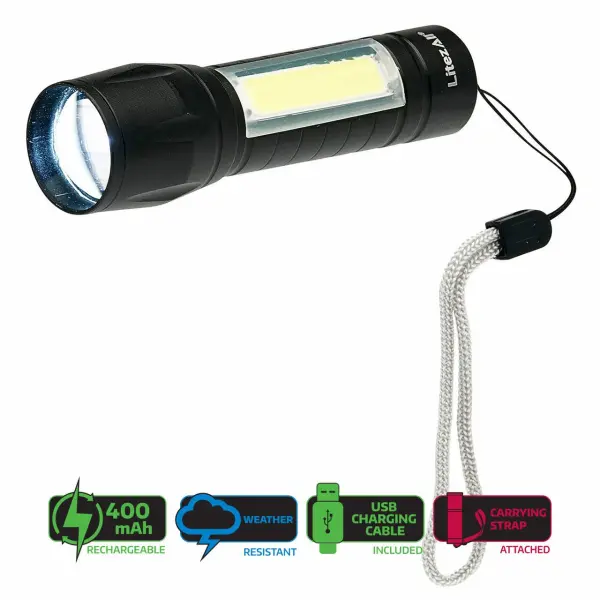 LitezAll 24556 Mini Rechargeable Torch & Task Light, 120 Lumens