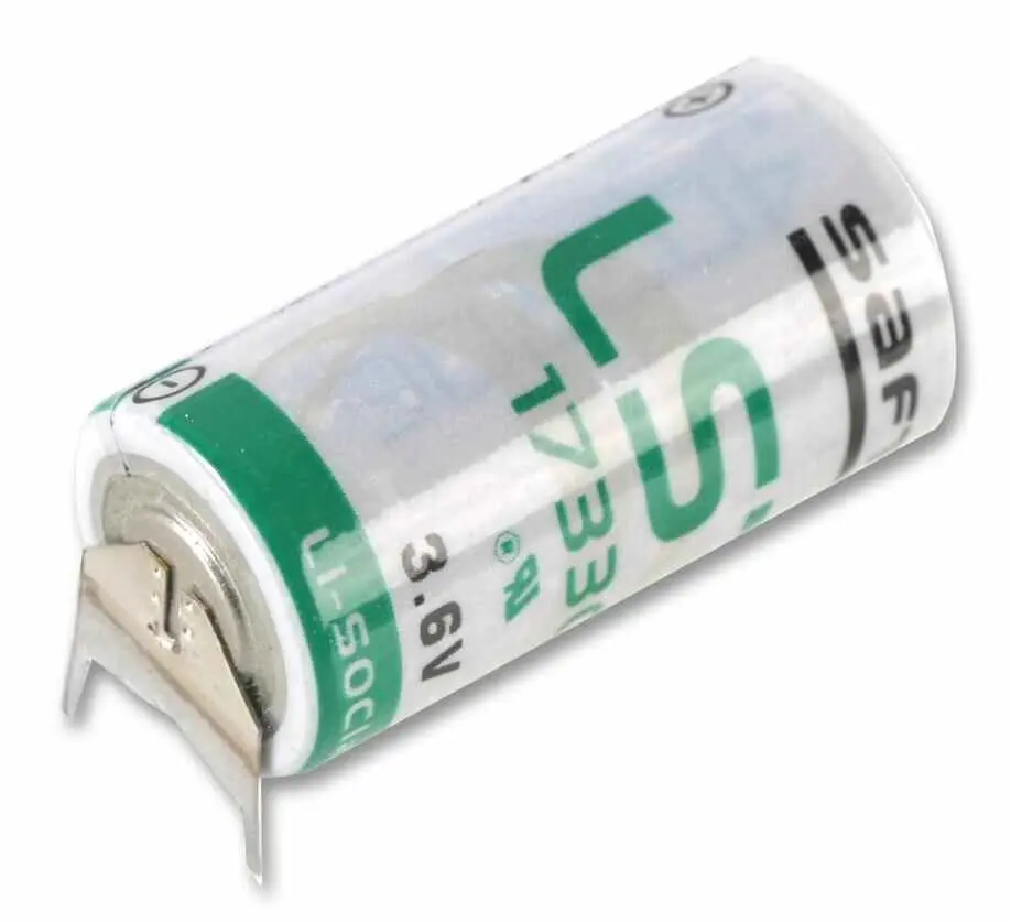 SAFT Pilha de Lítio Tionilo Cloreto 3.6V 2/3A para Montagem em PCB, 2.1Ah