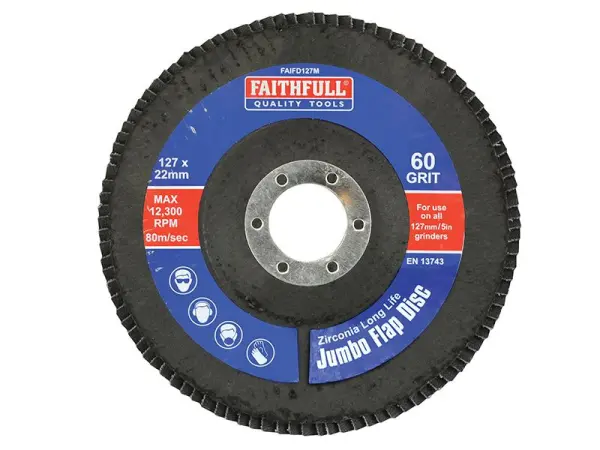 Faithfull Abrasive Jumbo Flap Disc 127mm Medium