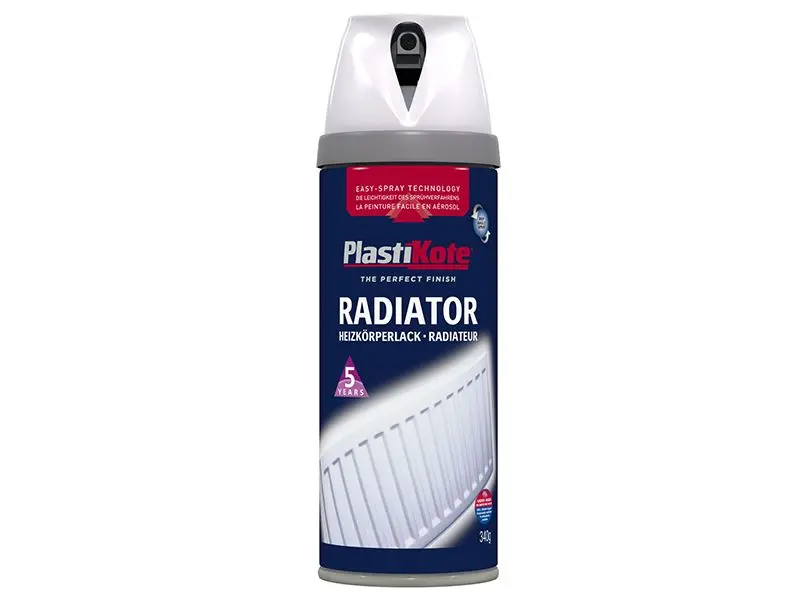 PlastiKote Twist & Spray Radiator Paint, 400ml, White Gloss