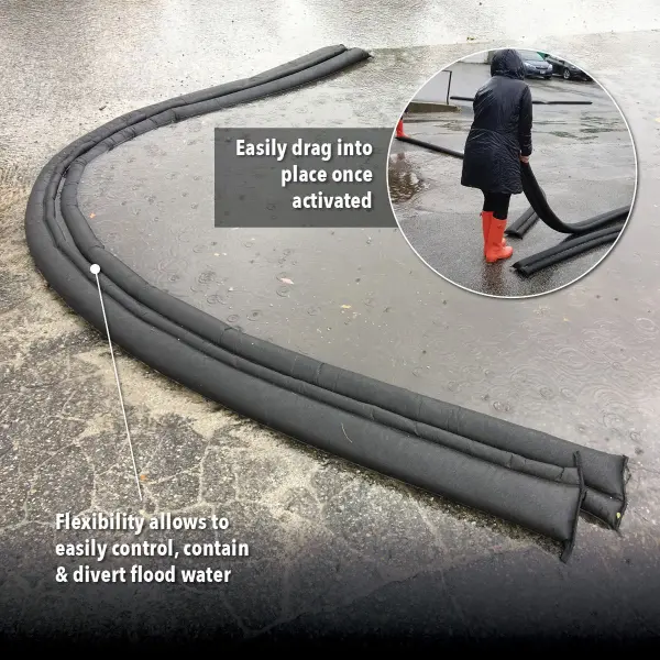 Quick Dam QD65-4 Water Activated Flood Barriers, 1.5m (Pack of 4)