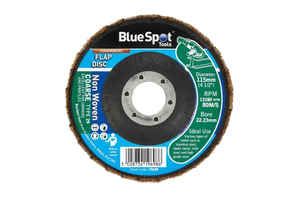Blue Spot Tools Disco a Lamelle 115mm Grana Grossa in Materiale Non Tessuto (4.