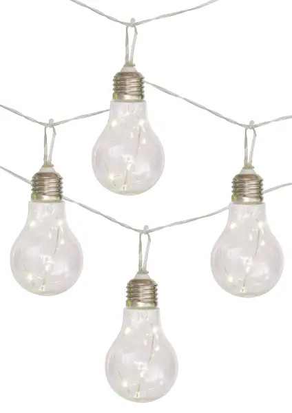 Premier Solar Warm White Festoon Lights 5 LED Bulbs 2.6m