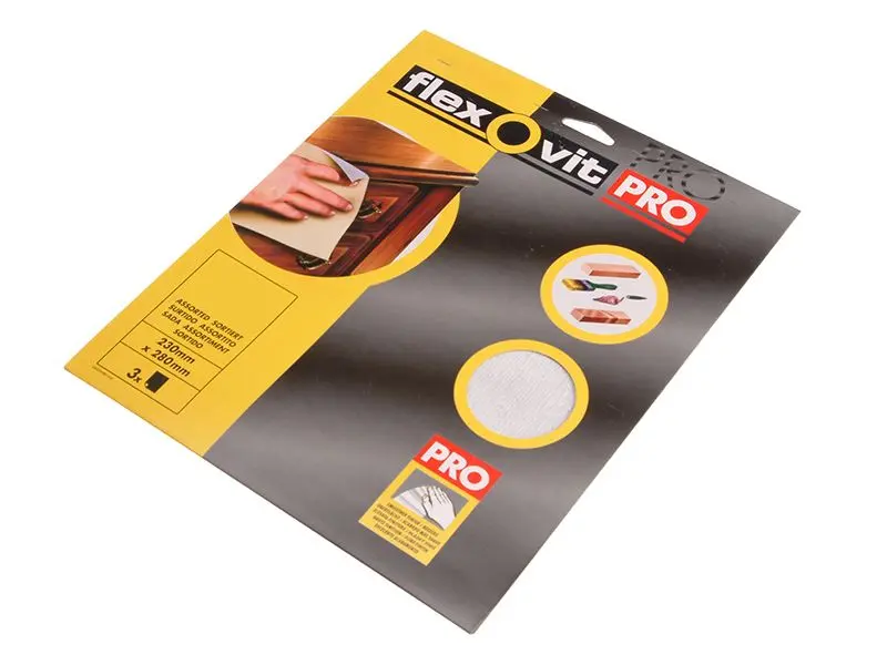 Flexovit Siliziumkarbid-Schleifblätter 230 x 280mm Grob 120G (3er Pack)