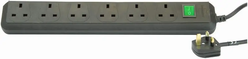 BRENNENSTUL - Eco-Line Kord Sambungan 6 Lubang Suis, 1.5m Hitam