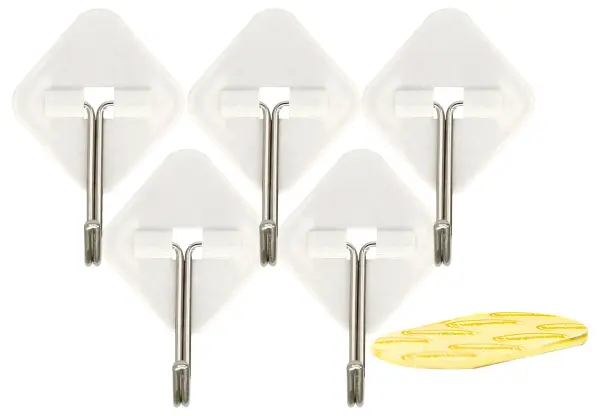ROLSON TOOLS Self Adhesive Metal Hooks 5 Pack - White