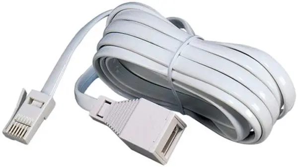 TUK White BT Plug to Socket Telephone Lead, 631A, 10m