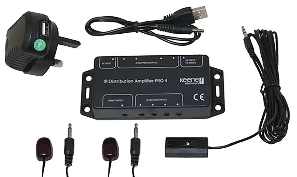 KEENE ELECTRONICS PRO4 Infračervený distribuční zesilovač s 10m kabelem