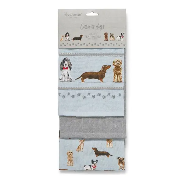 Curious Dogs Tea Towel 3 Pack
