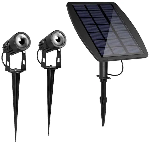 Atlas Solar LED Spotlights, 100lm, 3000K, Warm White, Pack of 2