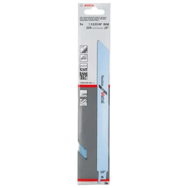 Bosch S1122AF (2608656018) 225mm Säbelsägeblatt für Metall, 5er Pack