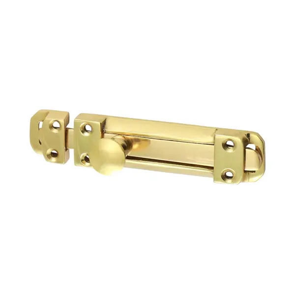 Timco Flat Section Bolt, Polished Brass, 110 x 25mm
