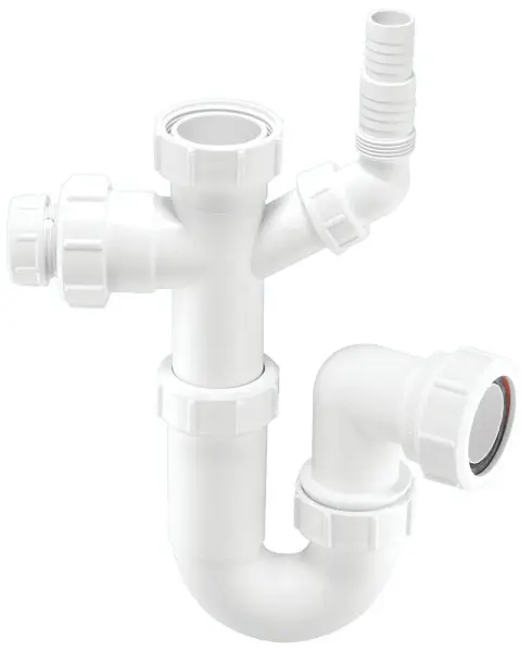 McAlpine Adjustable Inlet Tubular 'P' Trap, White, 40 mm