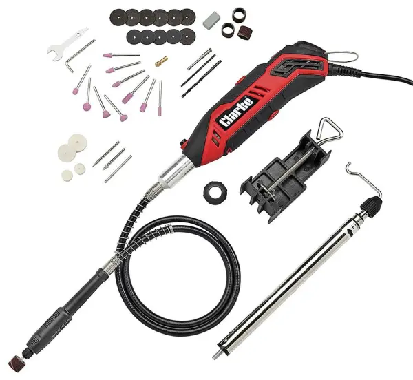 Clarke CRT130 130W Rotary Tool 230V with 40-Piece Accessory Kit