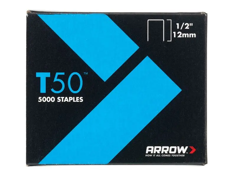 Arrow T50 스테이플 12mm(1/2인치), 5000개 팩 (1250개 x 4박스)