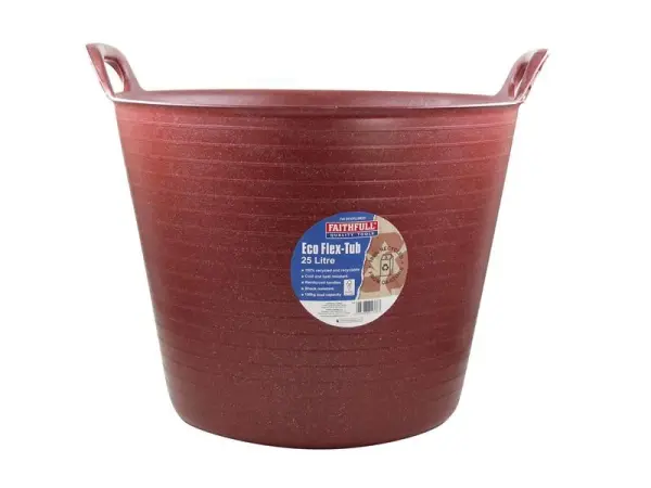 Faithfull Eco Flex Tub - 25 litre - Recycled Red