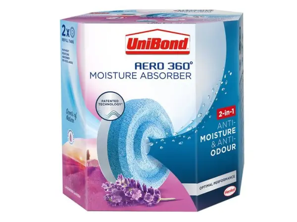 UniBond - Pek Isi Semula Peredam Kelembapan AERO 360º Aroma Taman Lavender (2 K