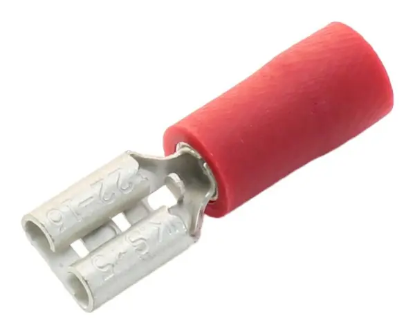 Red 2.8mm x 0.5 Female Push On Crimp Terminal, 100 Pack