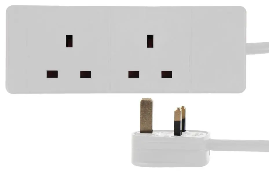 PRO ELEC Steckdosenleiste, 2-fach, 7.5m, weiß