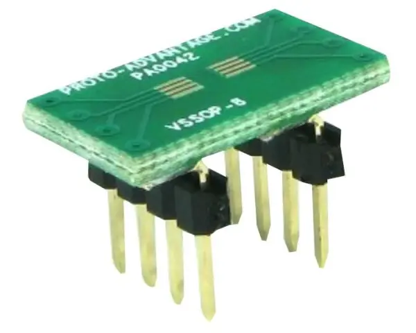PROTO ADVANTAGE VSSOP8 to DIP8 Adaptor, FR4 Epoxy, 1.6mm