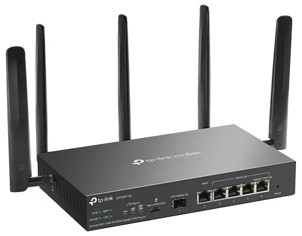 Omada 4G+ Cat6 AX3000 Gigabit VPN Router with WiFi 6