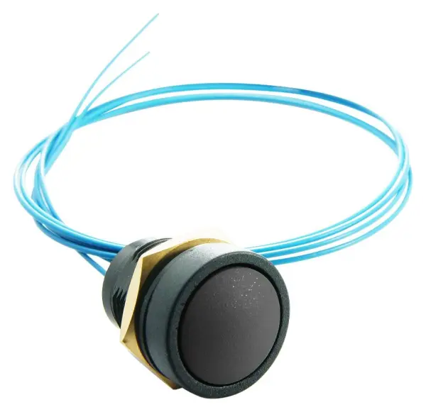 Interrupteur à bouton-poussoir rond noir momentané IP67 SPDT-DB ITW Switches