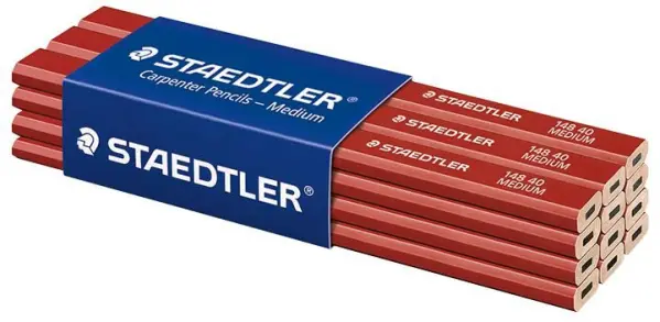 STAEDTLER עפרונות נגרים בינוניים 2H, חבילה של 12