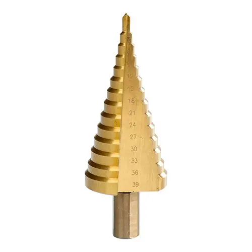 Timco Broca Escalonada 4-30mm, Acero HSS con Recubrimiento de Titanio