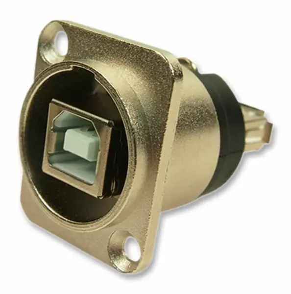 CLIFF מחבר USB 2.0 B ל-A להרכבה על לוח, הזנה אופקית, כסף