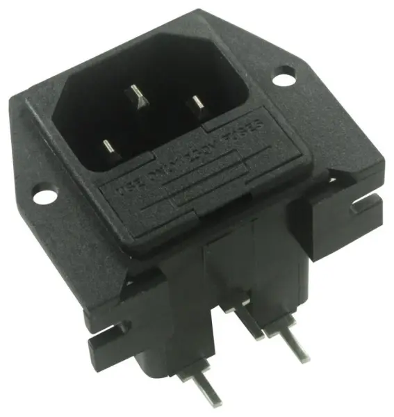 BULGIN IEC ヒューズ付き入力ソケット PCB取り付け C14 10A