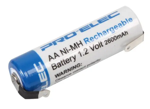 PRO ELEC Βιομηχανική Ανακυκλώσιμη Μπαταρία AA NiMH, 2600mAh, με Πτερύγια Συγκόμ