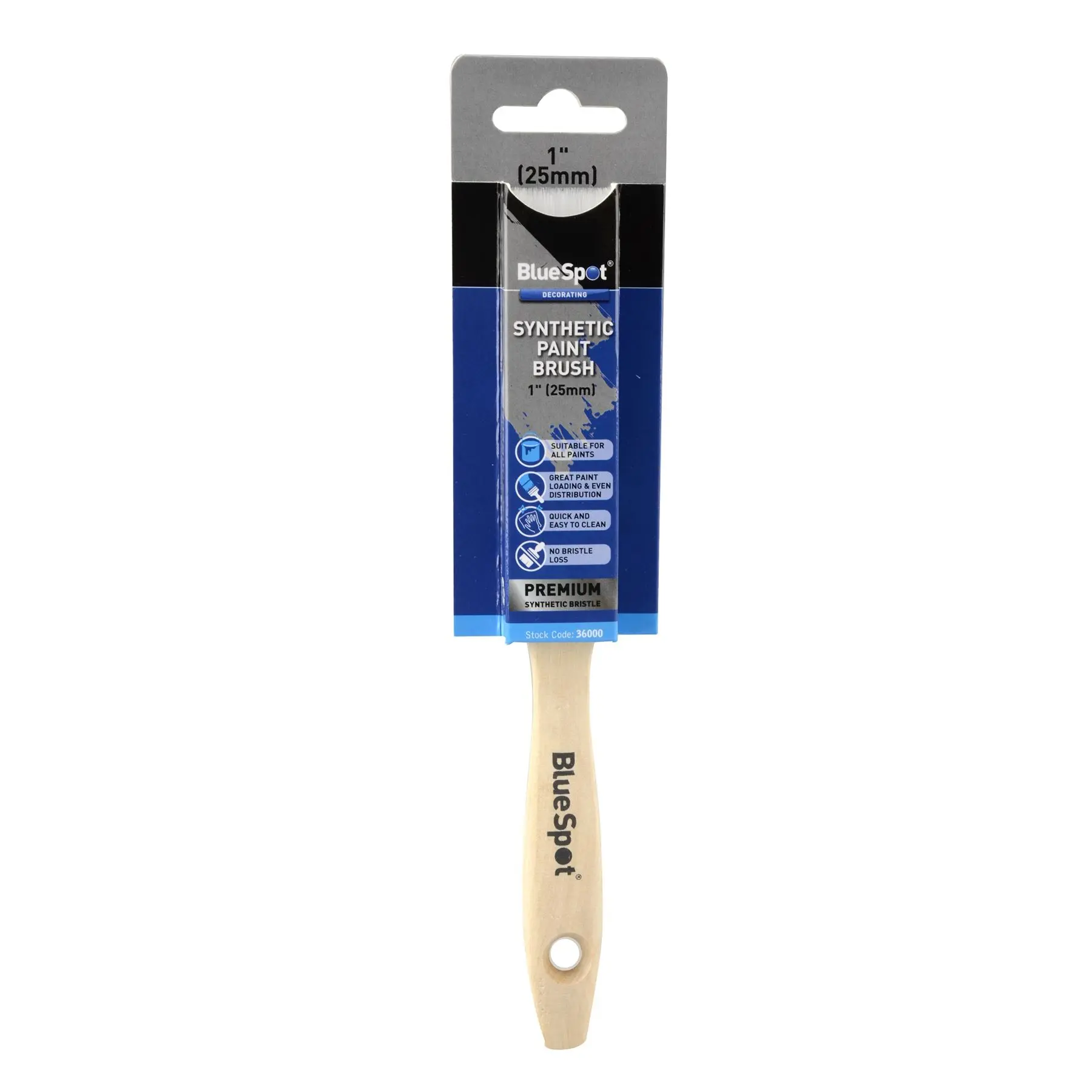 Blue Spot Tools 25mm Synthetic Paint Brush with Wooden Handle