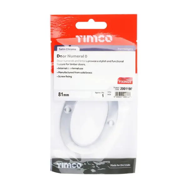 Timco - Αριθμός Πόρτας Μπρούντζου, Σατέν Χρώμιο 81mm