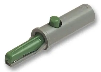 Hirschmann 6mm Crocodile Clip, Grey/Green, 6A