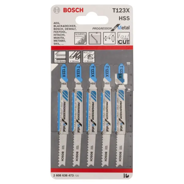 Bosch T123X Progressor Metal Jigsaw Blades (5 Pack)