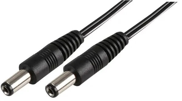 PRO POWER 2.5mm DC Connector Lead, Male to Male, 1m, Black
